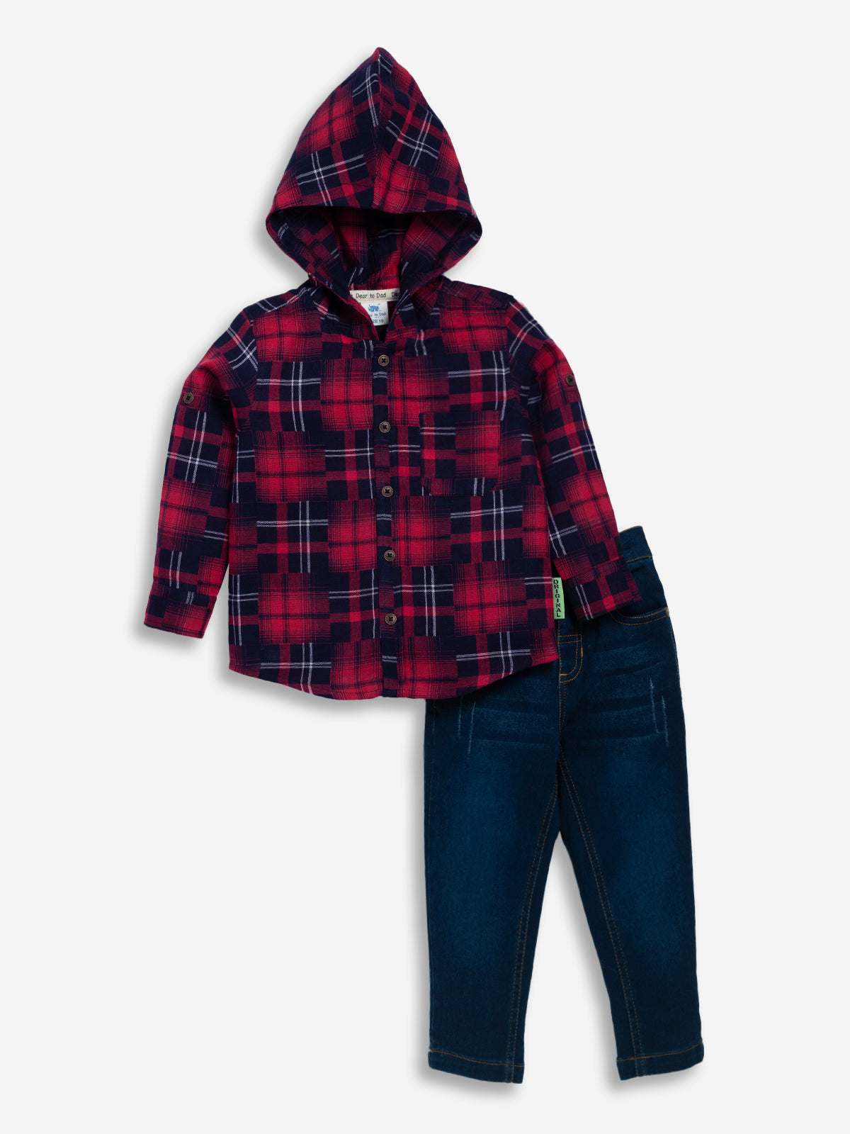 Boys Full Sleeve Hoodie Set with Denim Pant-B-FDS-837