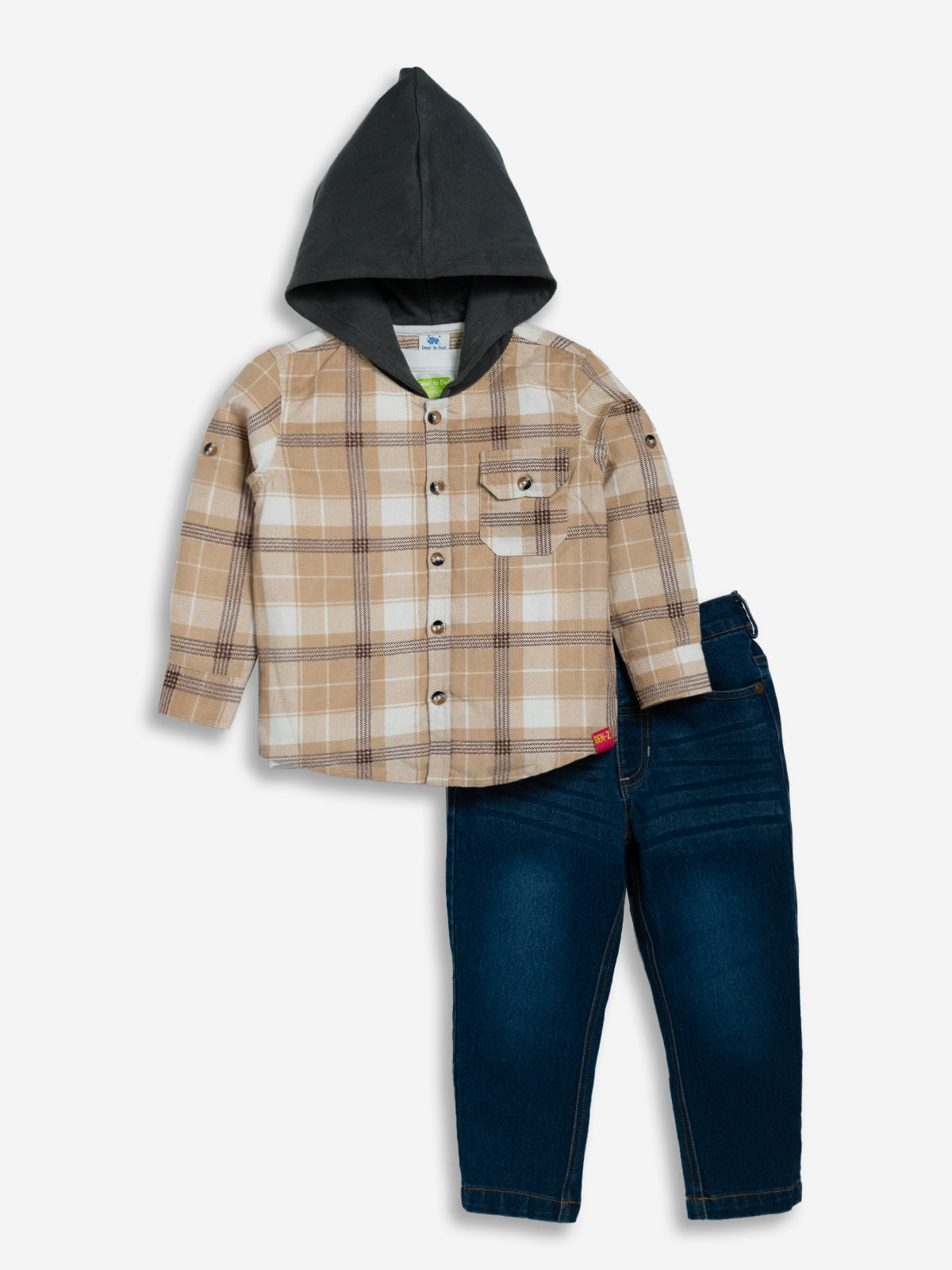 Boys Full Sleeve Three Pieces Hoodie Set with Denim Pant-TPS-F/S-119