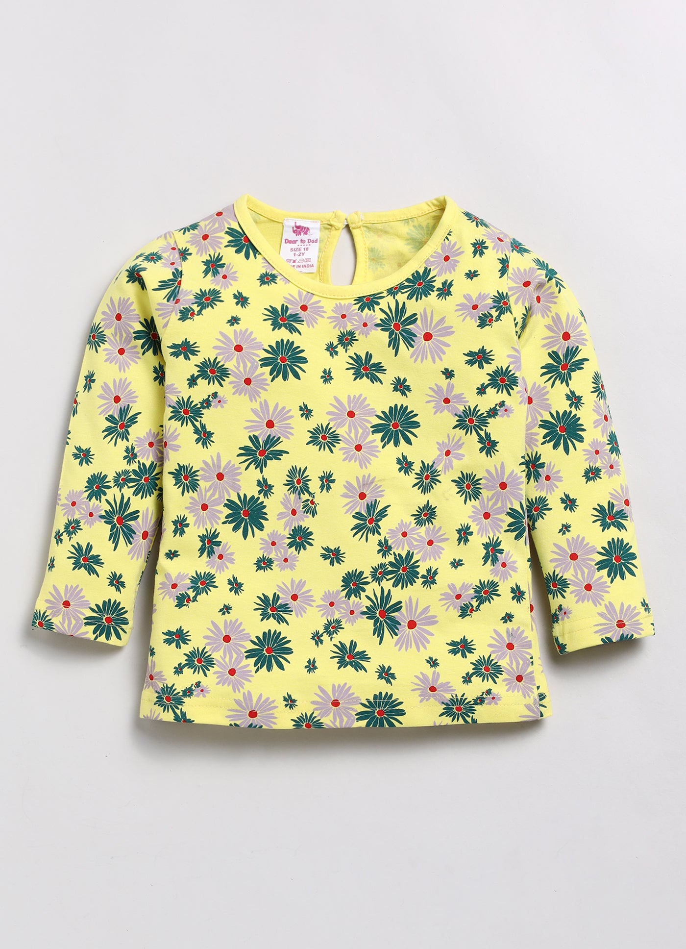 Flower All Over Printed Girls Full Sleeve Set-7130