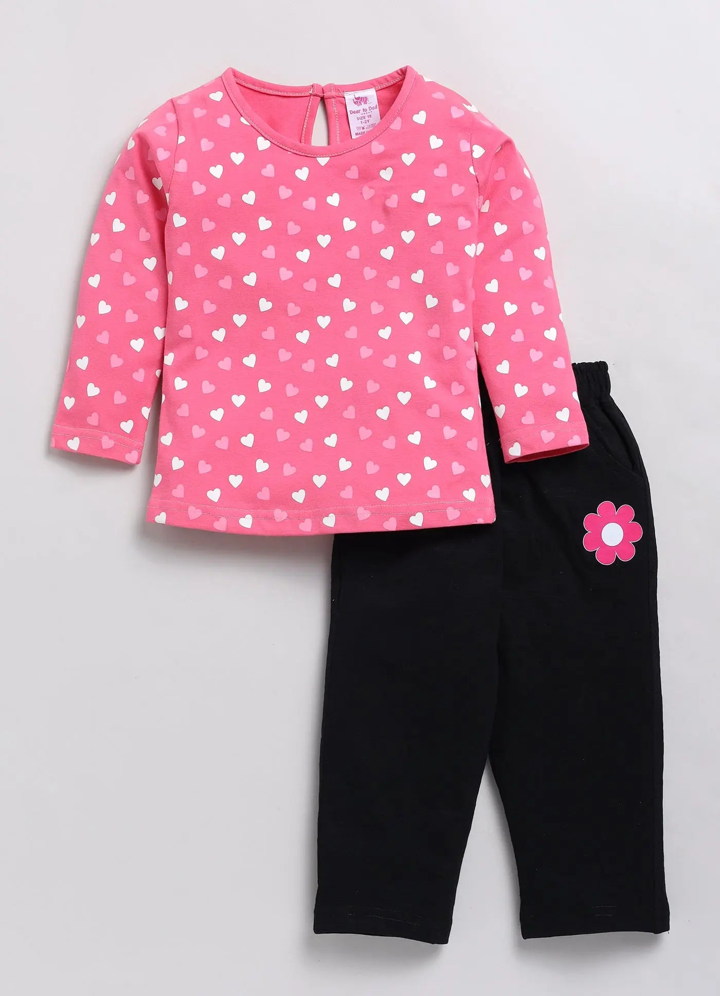 Heart Printed Full Sleeve Set for Girls My Store