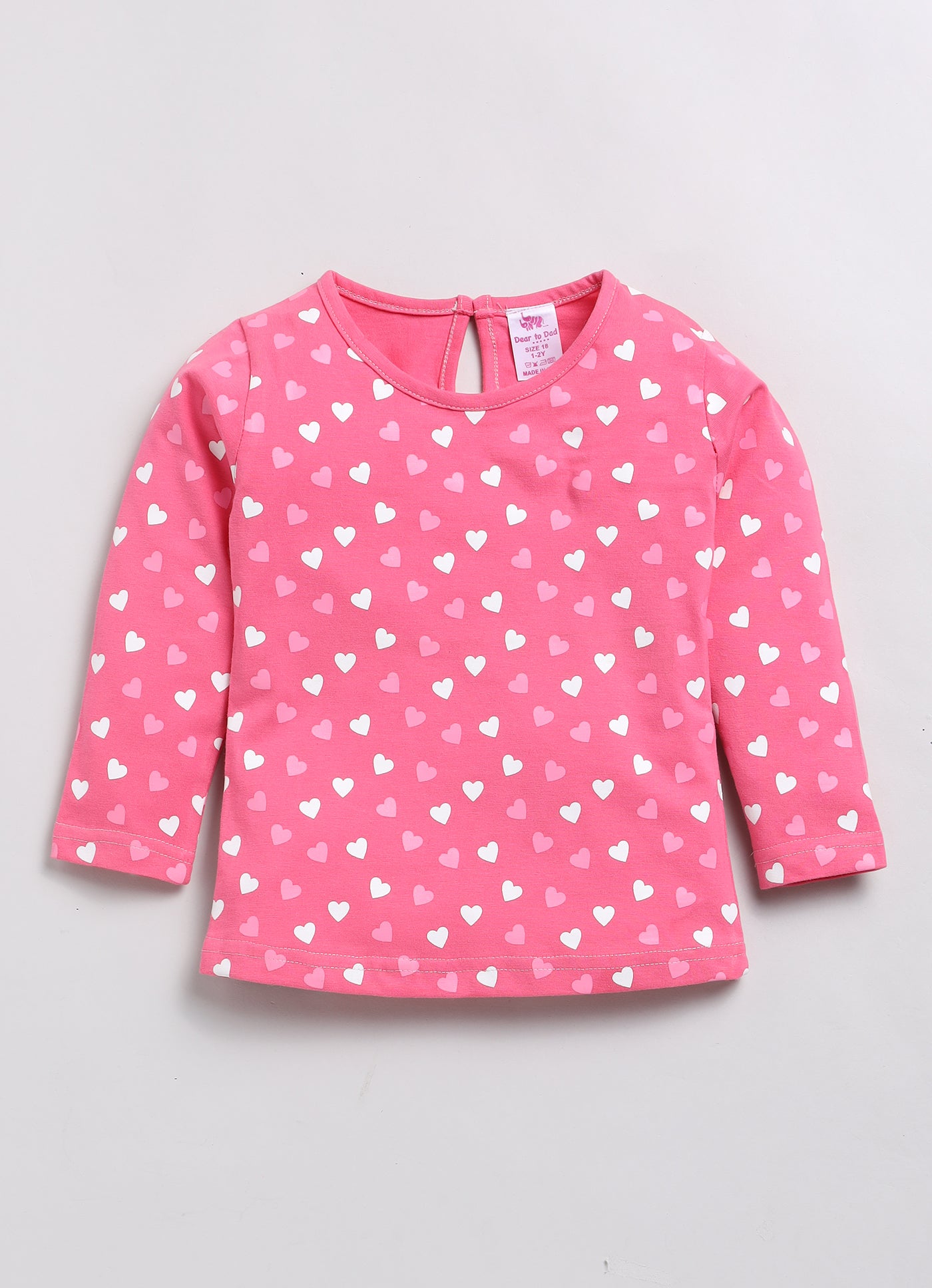 Heart Printed Full Sleeve Set for Girls-7134