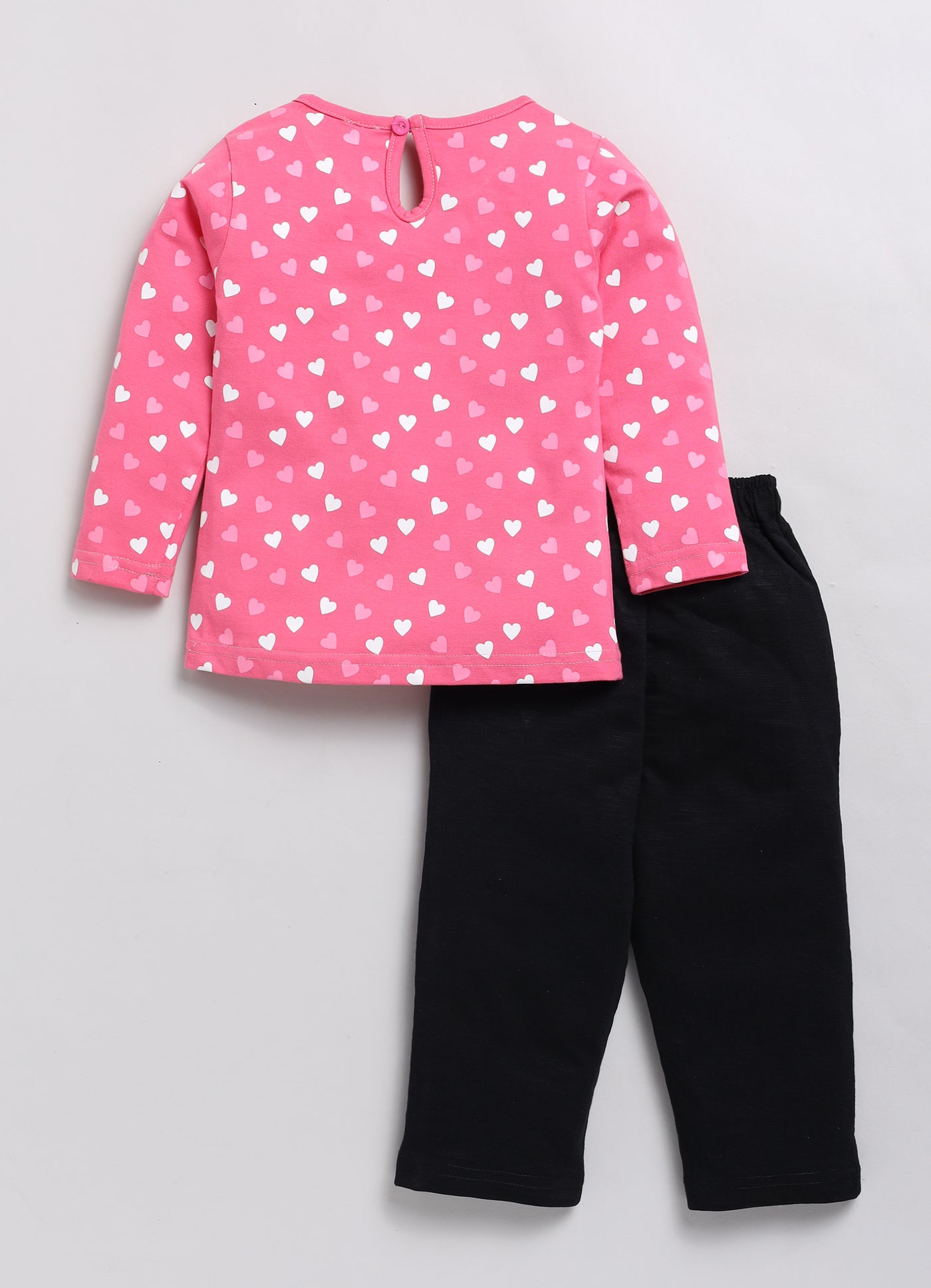 Heart Printed Full Sleeve Set for Girls-7134