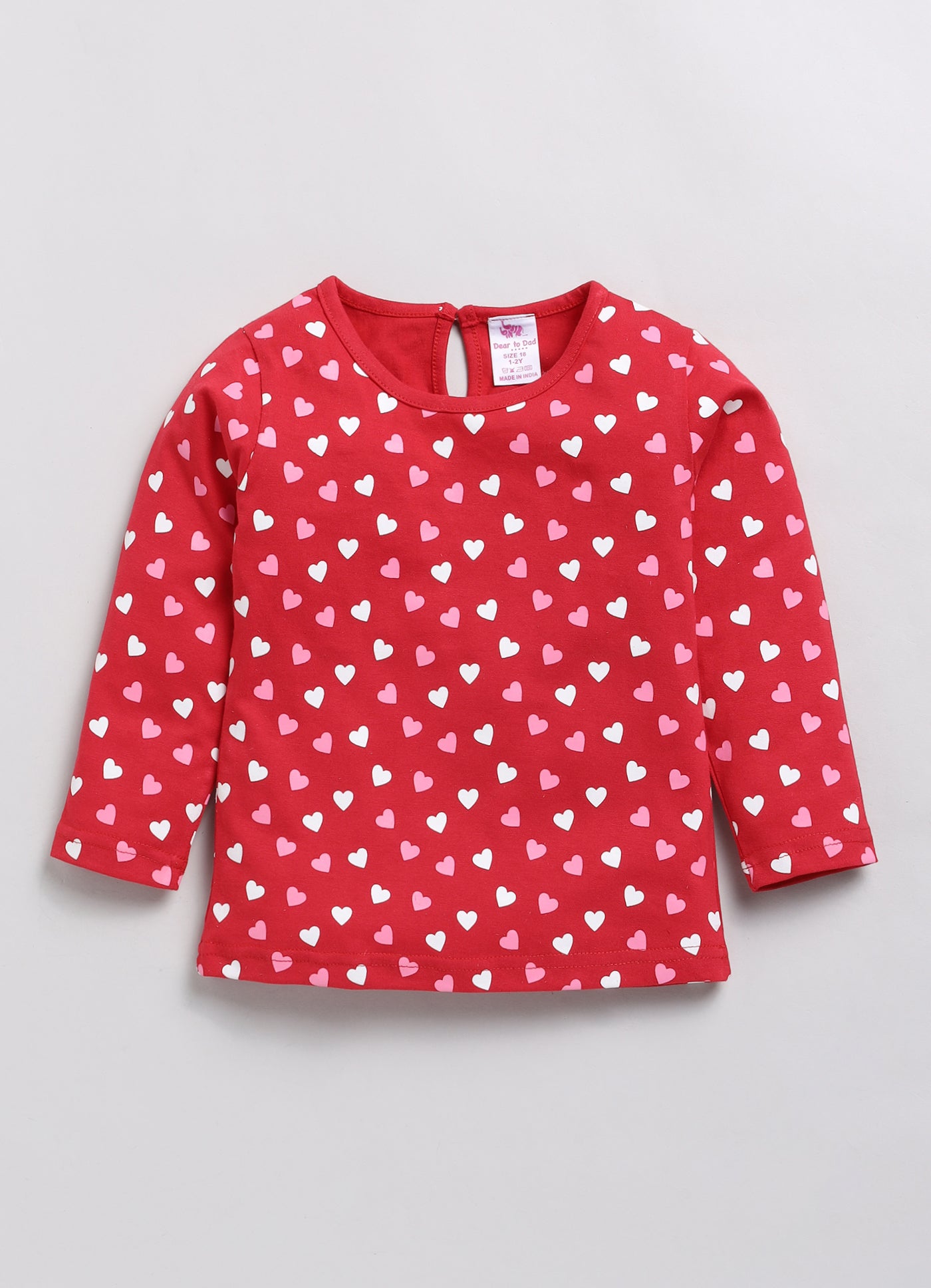 Heart Printed Full Sleeve Set for Girls-7134