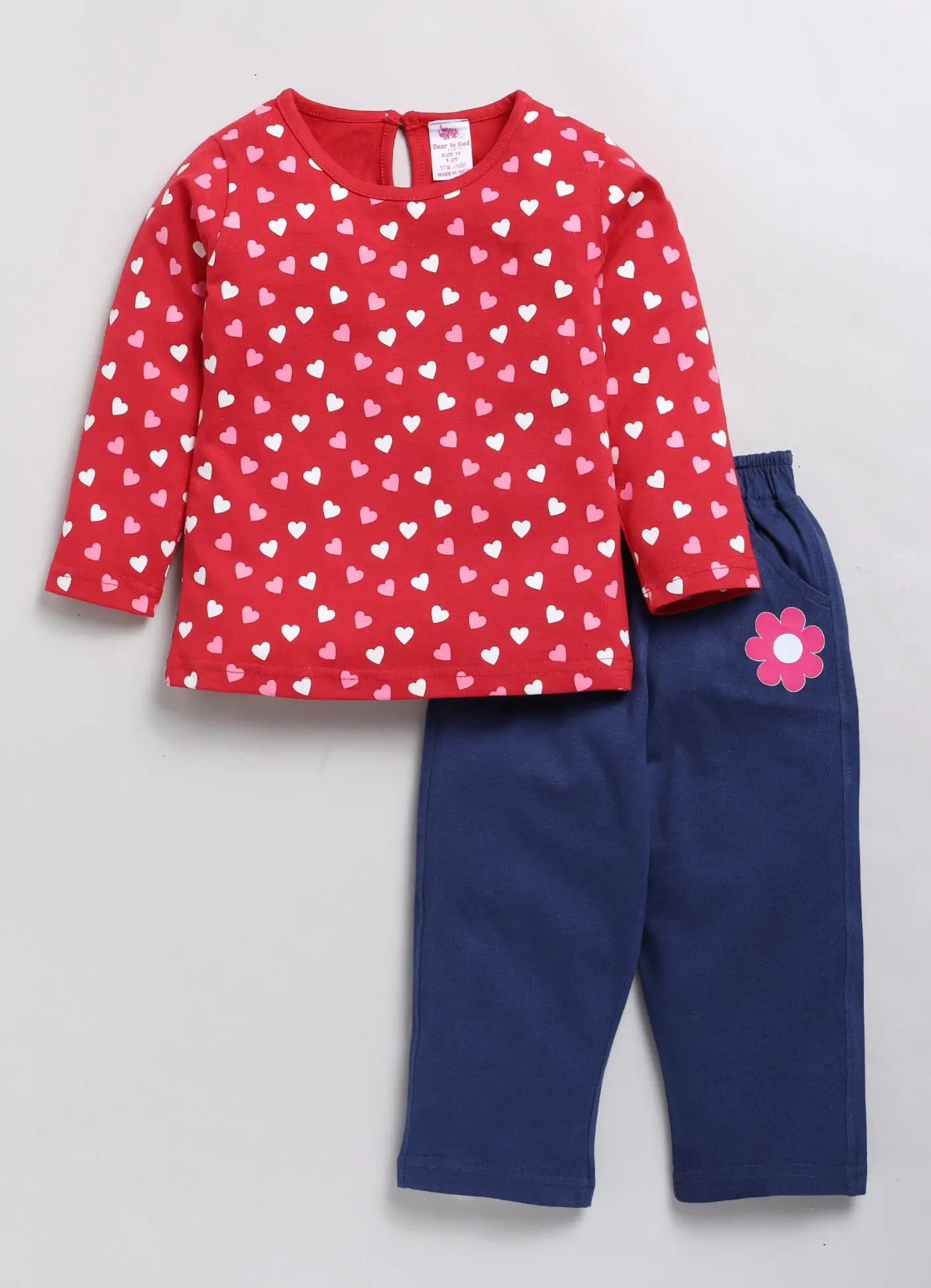 Heart Printed Full Sleeve Set for Girls My Store