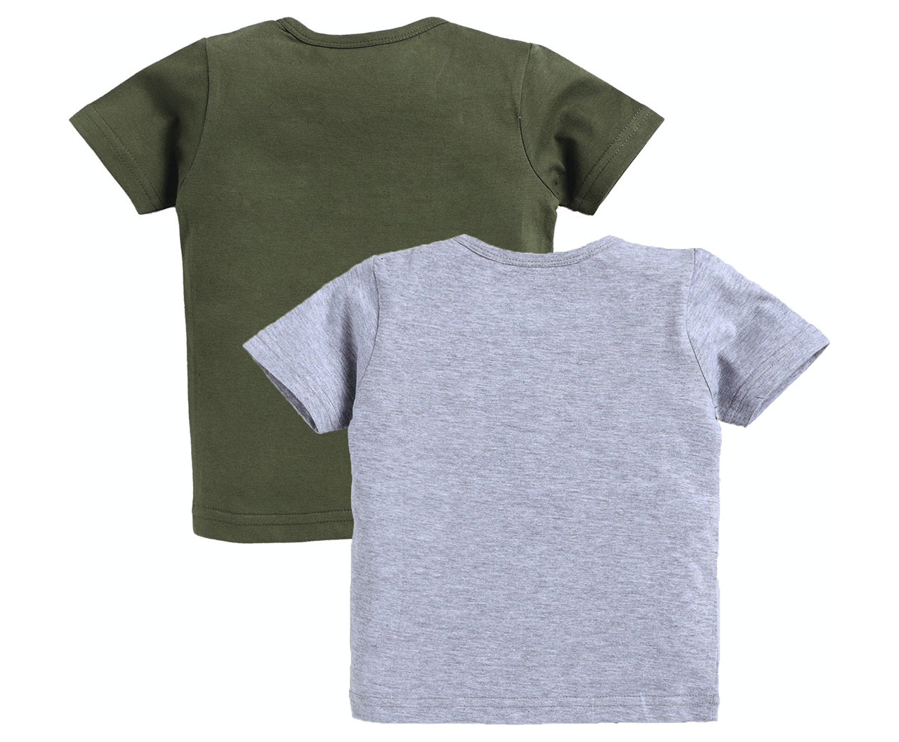 DTD Solid Color Boys T-Shirt- Pack of 2- Box Placket-BT-713B